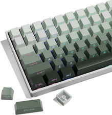 XVX Shine through Gradient Seaweed Green Keycaps - 136 Keys, Side Print, Double picture