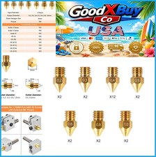 MK8 3D Printer Nozzles 24 Piece Brass Multi-Pack 0.2mm to 1.0mm for 1.75mm picture