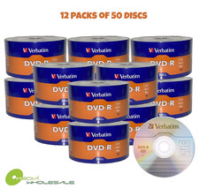 600 VERBATIM Blank 16X DVD-R DVDR Branded Logo 4.7GB Recordable Media Disc picture