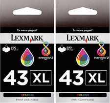 New Genuine Lexmark 43XL 2PK Ink Cartridges X Series X7550 X7675 Z Series Z1520 picture