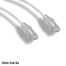 Kentek White 20ft Ultra Slim Cat6A Patch Cable 28AWG UTP Snagless Ethernet RJ45 picture
