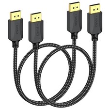 Display Port DP Cable 1.5ft (2-Pack) 4K 60Hz / 2K 165Hz Nylon Braided TA1443-2P picture