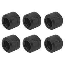 Black G1/4 To 14mm OD Hard Tube Compression Fitting Water Cooling PC 6 PCS picture