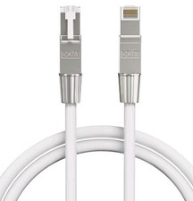 Syston Cat 8 Ethernet Cable 100ft White S/FTP Braided Shielded, 22/4 CMR CL2R picture