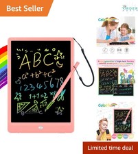 LCD Writing Tablet 10 Inch Colorful Doodle Board Kids Toddler Toys Pink picture