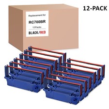 12 PACK For STAR SP-700 BLACK / RED Printer Ribbon Ink RC700BR, SP700, 712, 742 picture