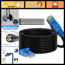 High-Speed 50FT Cat 6 Outdoor Ethernet Cable, Heavy Duty Waterproof LAN Cord, PO picture