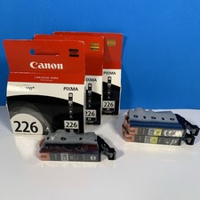 Genuine 6 Pack Canon 226 (4) Black Ink Cartridge, CLI-226BK, (2) Yellow CLI-226Y picture