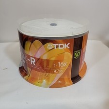 TDK DVD-R 50 Pack 1-16x 4.7GB Blank Recordable Discs Spindle Pack New Sealed picture