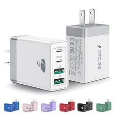 [2-Pack] USB C Wall Charger, 40W Fast USB C Charger Block, 4-Port PD White picture