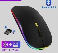 Bluetooth Mouse 2.4GHz Wireless: Rechargeable Silent Mouse LED Backlight picture