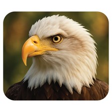 Bald Eagle Head Wild Animal Wildlife Theme Mouse Pad 9L x 8W inches, Black  picture