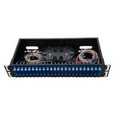 48 core Rack Mount Fiber Termination Box Patch Panel ODF SC UPC Pigtail Adapter picture