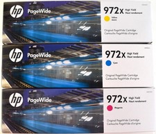Genuine HP 972X High-Yield Ink Cartridge 3-Pack (Cyan, Yellow, Magenta) - New picture