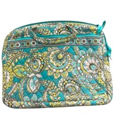 Vera Bradley Lilli Bell Quilted Laptop Sleeve Case Teal Paisley Floral Padded picture