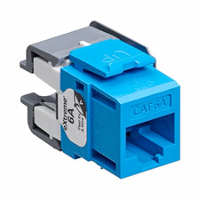 Leviton Extreme CAT6A QuickPort RJ45 Jack Channel-Rated Blue 6110G-RL6 picture
