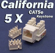 5 X Keystone Jack CAT5e Network Ethernet 110 Style Punch Down 8P8C RJ45 White  picture