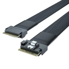 SlimSAS SFF-8654 to SFF-8654 8i Cable, 24G PCIe4.0, 85-ohm, Compatible with Serv picture