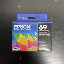 Genuine Epson 69 Cyan Magenta Yellow Ink Cartridge Sealed Exp 07/2019 picture
