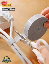 300cm/118inch Reusable Fastening Tape Cable Ties Hook and Loop Organizer, 1pc picture