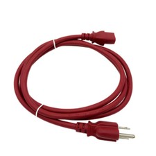 Red 6FT COMPUTER POWER SUPPLY AC CORD CABLE WIRE FOR HP DELL ACER DESKTOP PC SYS picture