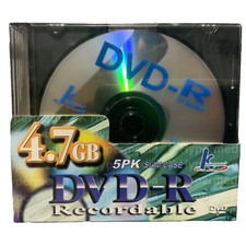 💥DVD-R 4X RECORDABLE 4.7GB 120 MIN. 5Pk Slim Case K Hypermedia New Sealed 💥 picture