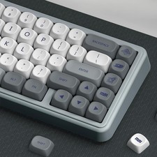 PBT Keyboard keycaps Japanese Style, White/Grey MOA Keycap Set Dye-Sublimatio... picture