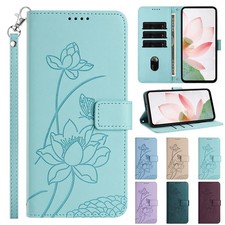 Leather Lotus Flower Wallet Cover Case For Google Pixel 8 9 10 11 Sony 5 1 Sharp picture