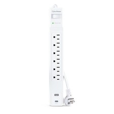 CyberPower CSP604UCW 6-Outlet Surge Protector w/USB-A  USB-C Port, White picture