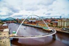 Landscape tilt shift cityscape bridge architecture Custom Gaming Mat Desk picture