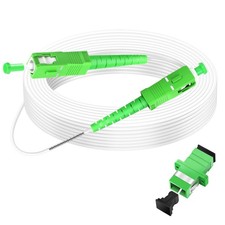50M 164ft Armored Fiber Optic Cable SC/APC To SC/APC SingleMode 9/125m White picture