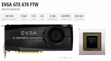 EVGA GTX 670 FTW 2GB GDDR5 Graphics Card✅DP HDMI 2x DVI✅02G-P4-2678-KR picture