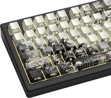 Womier PBT Keycaps Set 130 Keys, Custom White Japanese Keyboard Doubleshot Dy... picture