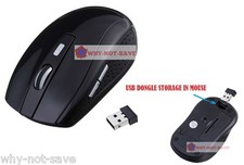 black Wireless Optical mouse Mini usb receiver for Dell Toshiba Apple Laptop PC picture