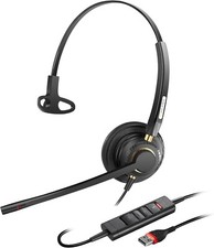 USB Headset with Microphone Noise Cancelling & Audio Controls Ultra Comfort USB  picture