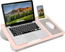 LapGear Home Office Lap Desk Pink Fits 15.6 Inch Laptops Mouse Pad Slot picture