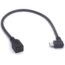 90 Degree Micro USB Male To Mini USB Female Cable Left Angle Adapter MP3 picture