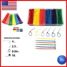 ELECALL Small 4 Inch Multicolor Zip Cable Ties 480pcs Assorted Color Marking picture