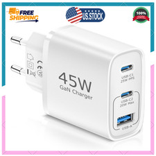 European Travel Plug Adapter,40W 4-Port USB C Wall Charger Plug Type C Fast C... picture