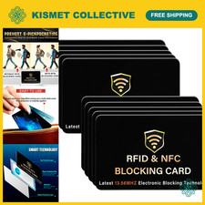 10 Pack RFID Blocking Cards for Credit Debit ID Protection - Black Security Card picture