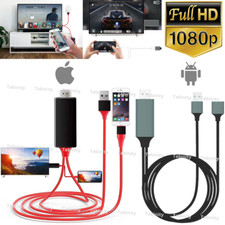 HDMI Mirroring Cable Phone to TV AV USB Adapter For Android iPhone iPad Samsung picture