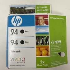 Twin-Pak 2 New Genuine HP 94 Black Ink Cartridges 2010 picture