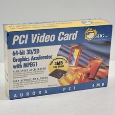 Vintage SIIG Aurora VD1744 PCI 4MB 64-Bit 3d/2D Graphics Video Card Sealed NOS picture