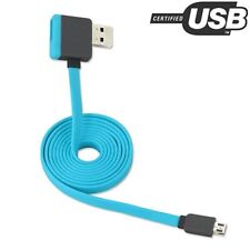 3.2ft Micro USB Charge Sync Data Cable Flat Piggyback Liberator Smartphone Blue picture