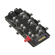 12V 4Pin PWM & 5V 3Pin ARGB with SATA 15Pin Power 2-in-1 Hub 6 Way picture