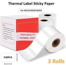 3 Rolls Phomemo M110/M100 Self-Adhesive Labels Sticker Thermal Paper 40x30mm picture