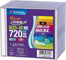 Verbatim BD-R XL 100GB 20 Pack Blu-ray Disc 4x Inkjet Printable BDXL Japan NEW picture
