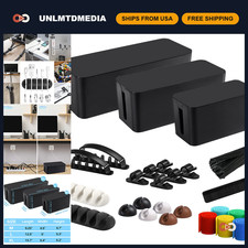 3 Pack Cable Management Box Set - Cord Organizer, Wire Concealer for Home/Office picture