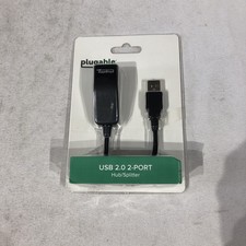 Plugable USB2-2PORT USB 2.0 2-Port Ultra Compact Hub 480Mbps New Sealed picture