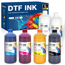 Premium DTF Ink Cartridge High Yield, 2*White + 1*Black Cyan Magenta Yellow picture